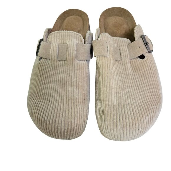 Cushionaire Hana Cork Footbed Clog Beige Corduroy Size 8M - Picture 6 of 10